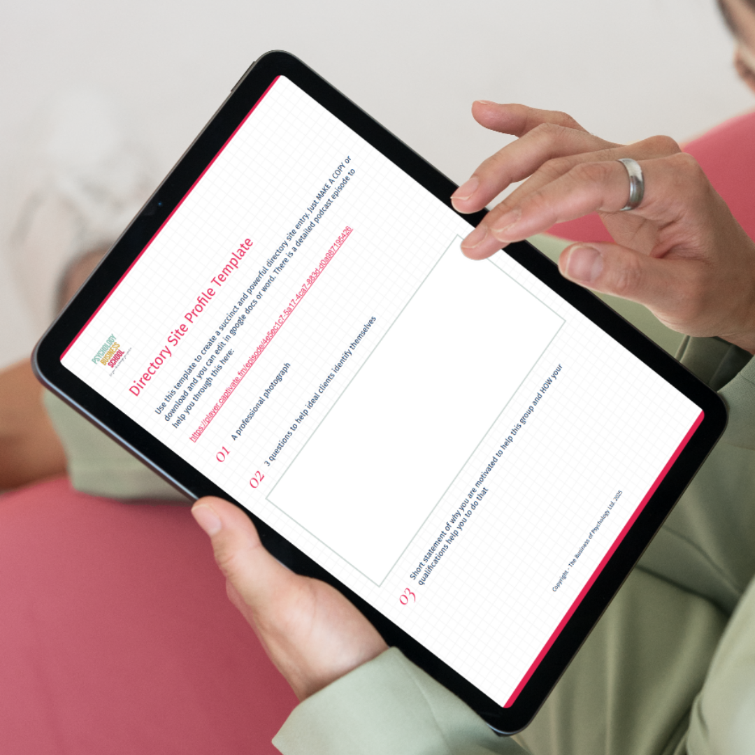 Profile template on a tablet